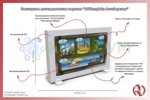 Сенсорное «AVKompleks ЛогоЗеркало» 32