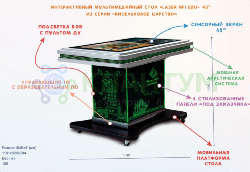 Интерактивный мультимедийный сенсорный стол «Laser NFI edu 55»